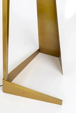 Sale KARE Design Lampa podłogowa podstawa złota stalowa abażur biały lniany 150 cm - KARE