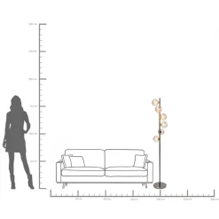 Clearance KARE Design Lampa podłogowa Scal Balls 28x160 cm czarna - KARE