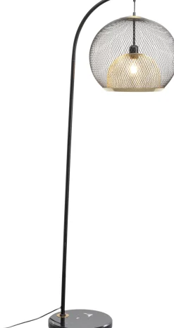 Fashion KARE Design Lampa podłogowa stal czarno-złota podstawa marmurowa 156 cm - KARE