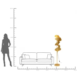 Discount KARE Design Lampa podłogowa Yuva 44x160 cm złota - KARE