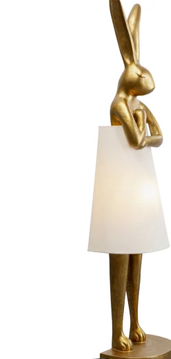 Sale KARE Design Lampa podłogowa złoty królik z białym abażurem 150 cm - KARE
