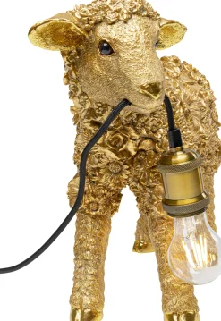 Outlet KARE Design Lampa stołowa Animal Flower Sheep 47x36 cm złota - KARE