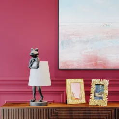 Outlet KARE Design Lampa stołowa Animal Frog 23x58 cm szara - KARE