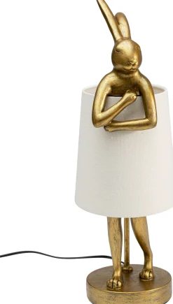 Outlet KARE Design Lampa stołowa Animal Rabbit 17x50 cm złota - klosz biały - KARE