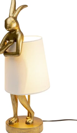 Outlet KARE Design Lampa stołowa Animal Rabbit 17x50 cm złota - klosz biały - KARE