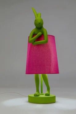 New KARE Design Lampa stołowa Animal Rabbit zielono-różowa 50cm - KARE
