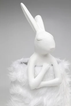 Best KARE Design Lampa stołowa biała królik abażur futrzasty 68 cm - KARE