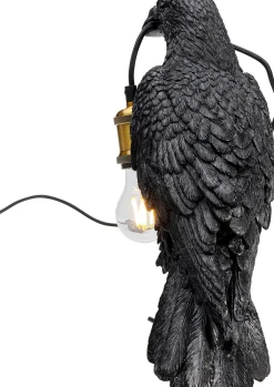 Hot KARE Design Lampa stołowa Crow 14x34 cm czarna matowa - KARE
