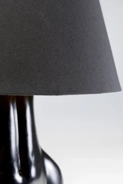 Clearance KARE Design Lampa stołowa czarna z abażurem motyw ludzkiego ciała Ø30x48 cm - KARE