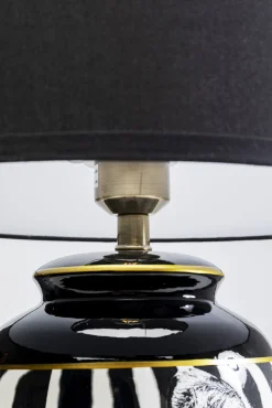 New KARE Design Lampa stołowa czarno-biała motyw zebry 71 cm podstawa z porcelany - KARE