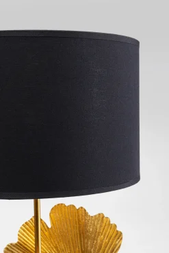 Fashion KARE Design Lampa stołowa Flores Ø30x62 cm złota - klosz czarny - KARE