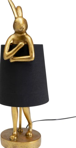 Sale KARE Design Lampa stołowa królik złoty abażur czarny 50 cm - KARE