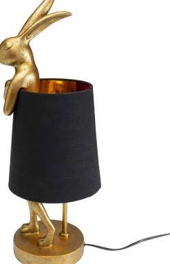 Sale KARE Design Lampa stołowa królik złoty abażur czarny 50 cm - KARE