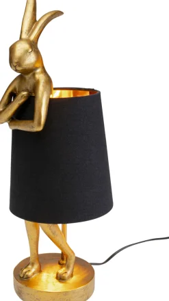 Sale KARE Design Lampa stołowa królik złoty abażur czarny 50 cm - KARE