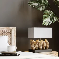 Hot KARE Design Lampa stołowa Nature 35x43 cm biało-brązowa - KARE