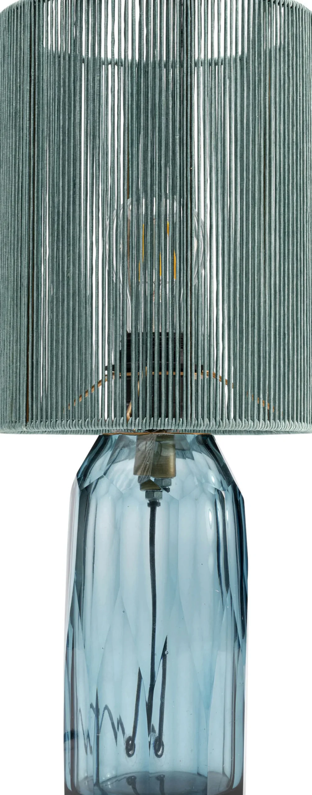 Discount KARE Design Lampa stołowa niebieska szkło i tkanina 42 cm - KARE