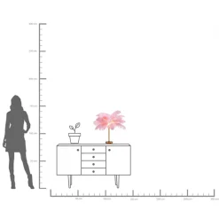 Clearance KARE Design Lampa stołowa palma różowa strusie pióra 60 cm podstawa złota - KARE