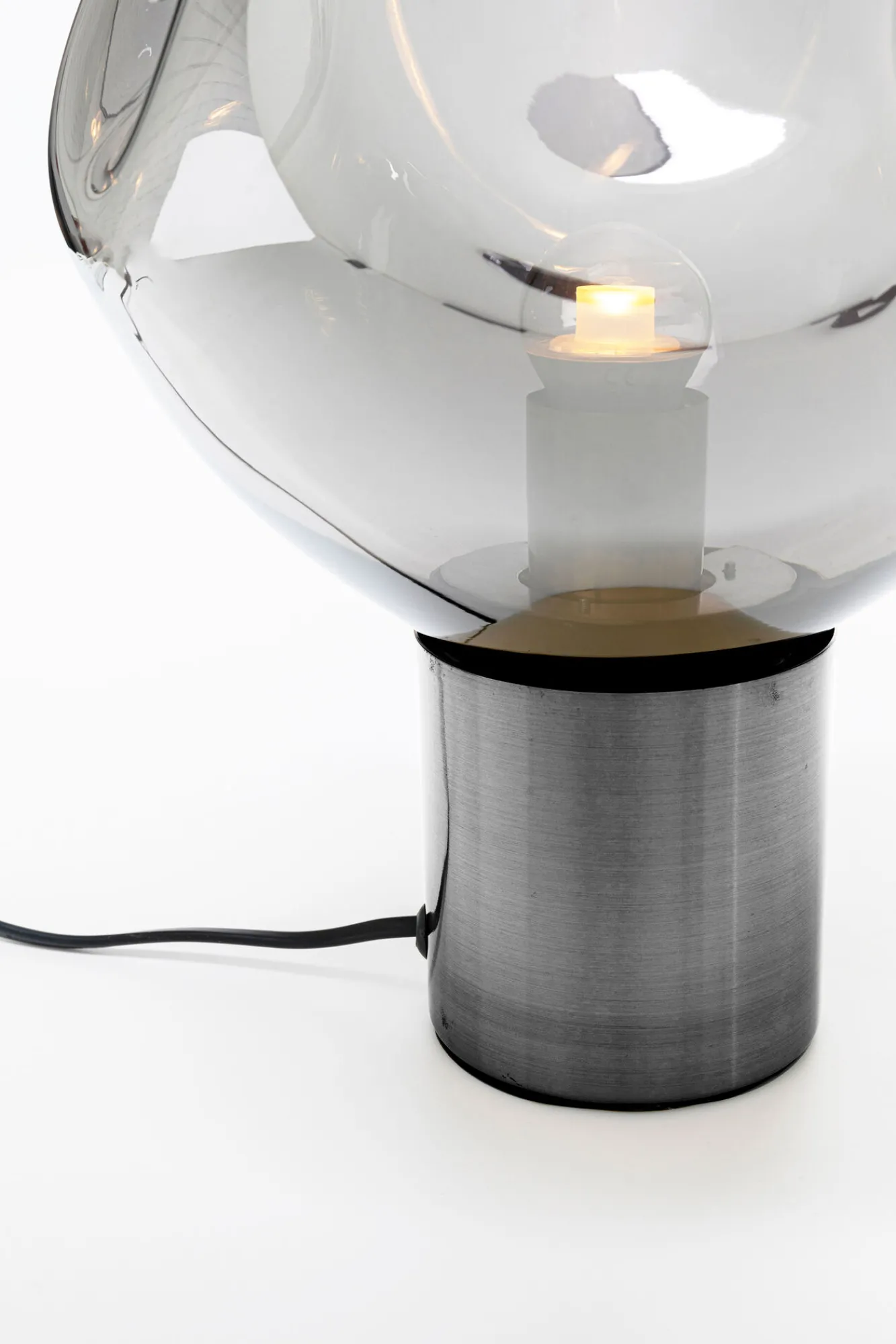 New KARE Design Lampa stołowa przydymiona stal i szkło 38 cm - KARE