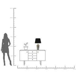 Outlet KARE Design Lampa stołowa Rose Multi 33x56 cm czarno-srebrna - KARE