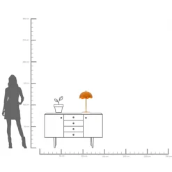 Clearance KARE Design Lampa stołowa stal i marmur klosz pomarańczowy Ø30x50 cm - KARE