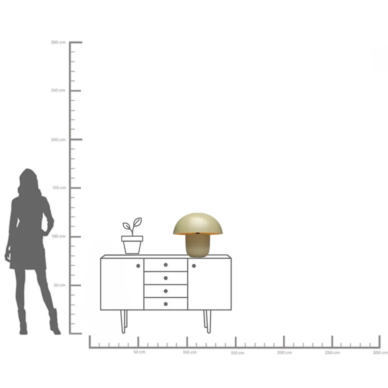 Online KARE Design Lampa stołowa stalowa grzybek kolor jasnozielony Ø50x44 cm - KARE