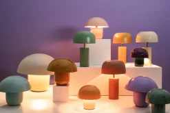 Outlet KARE Design Lampa stołowa stalowa grzybek kolor brzoskwiniowy Ø29x27 cm - KARE