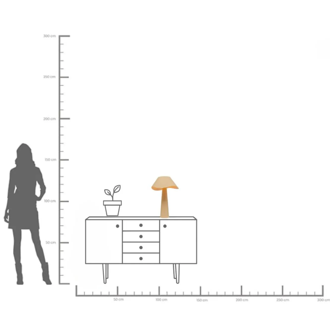 New KARE Design Lampa stołowa stalowa w kolorze ecru Ø34x49 cm - KARE