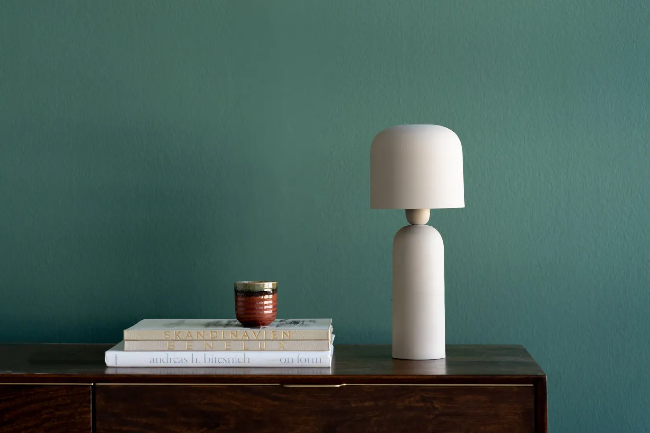 New KARE Design Lampa stołowa ze stali w kolorze beżowym 39 cm - KARE