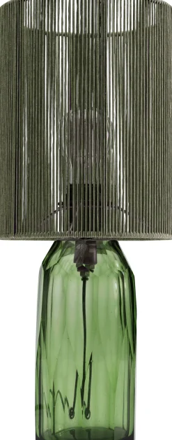 Outlet KARE Design Lampa stołowa zielona szkło i tkanina 42 cm - KARE