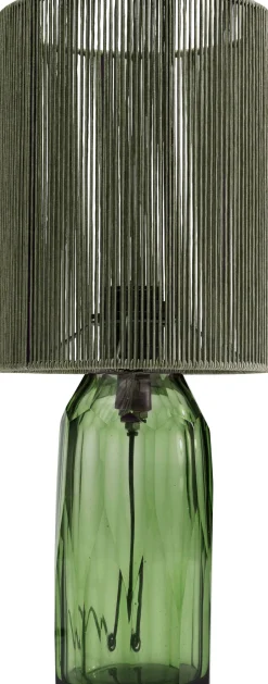 Outlet KARE Design Lampa stołowa zielona szkło i tkanina 42 cm - KARE