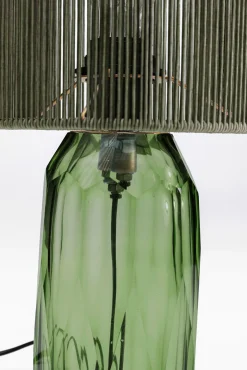 Outlet KARE Design Lampa stołowa zielona szkło i tkanina 42 cm - KARE