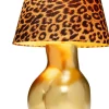 Sale KARE Design Lampa stołowa złota z abażurem w cętki motyw ludzkiego ciała Ø30x48 cm - KARE