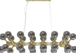 Best KARE Design Lampa wisząca Atomic Balls 140 cm złota - klosze przydymione - KARE