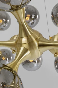Best KARE Design Lampa wisząca Atomic Balls 140 cm złota - klosze przydymione - KARE