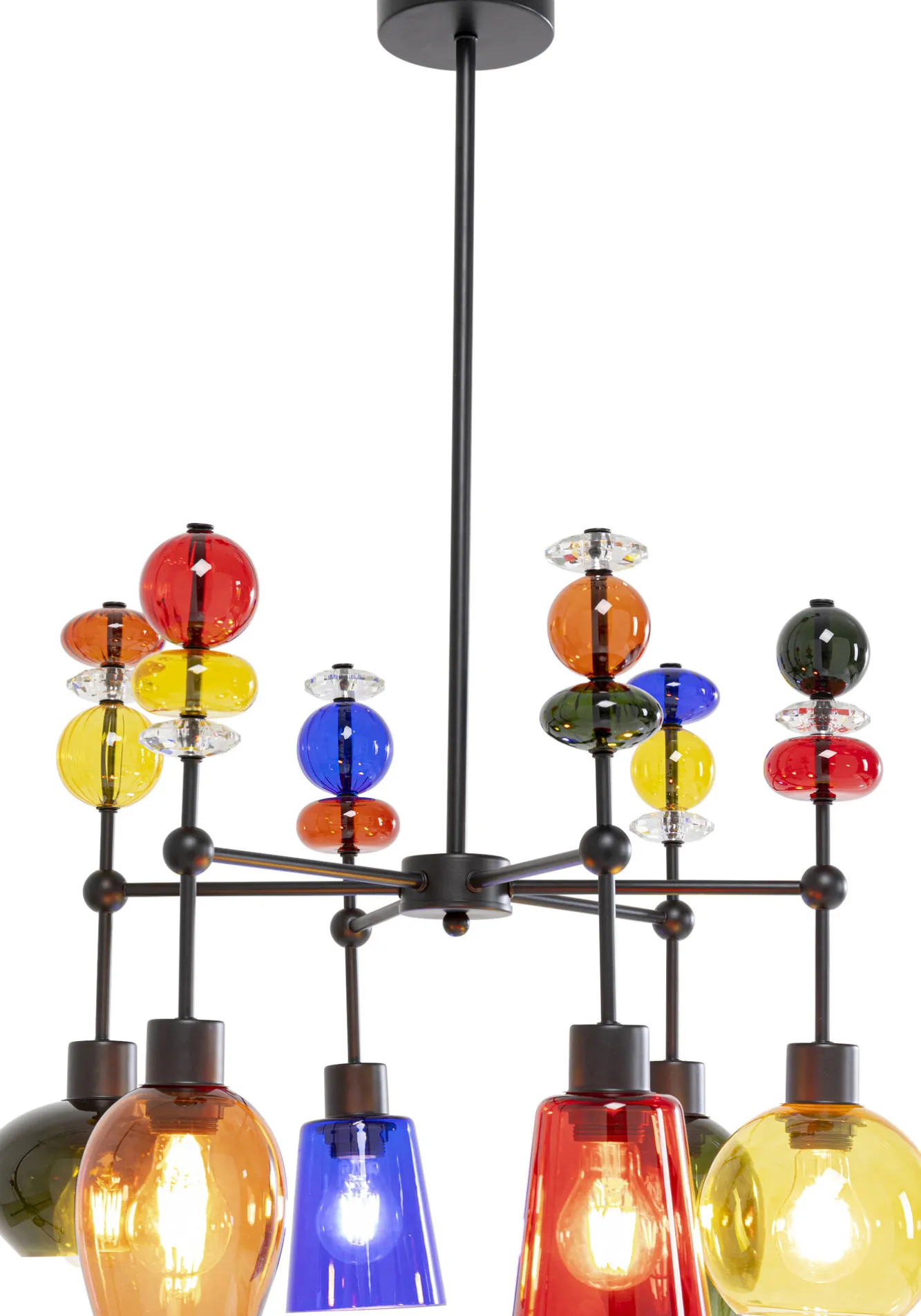 Outlet KARE Design Lampa wisząca awangardowa klosze szklane kolorowe 61x88 cm - KARE