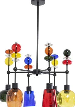 Outlet KARE Design Lampa wisząca awangardowa klosze szklane kolorowe 61x88 cm - KARE