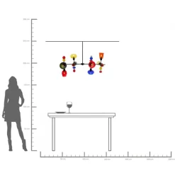 Discount KARE Design Lampa wisząca awangardowa klosze szklane kolorowe 105x56 cm - KARE