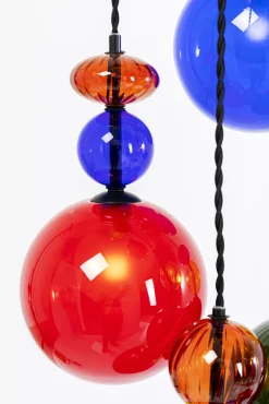 Fashion KARE Design Lampa wisząca awangardowa klosze szklane kolorowe Ø44x150 cm - KARE