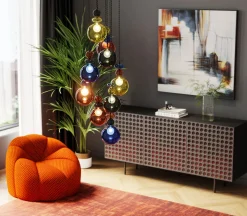 Fashion KARE Design Lampa wisząca awangardowa klosze szklane kolorowe Ø44x150 cm - KARE