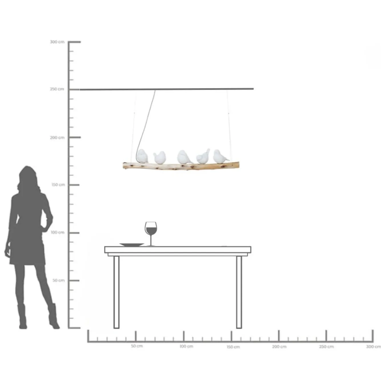 Outlet KARE Design Lampa wisząca Dining Birds 120 cm - KARE