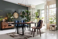 Hot KARE Design Lampa wisząca Dining 120x120 cm szaro-drewniana - KARE