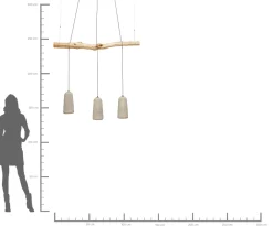Hot KARE Design Lampa wisząca Dining 120x120 cm szaro-drewniana - KARE