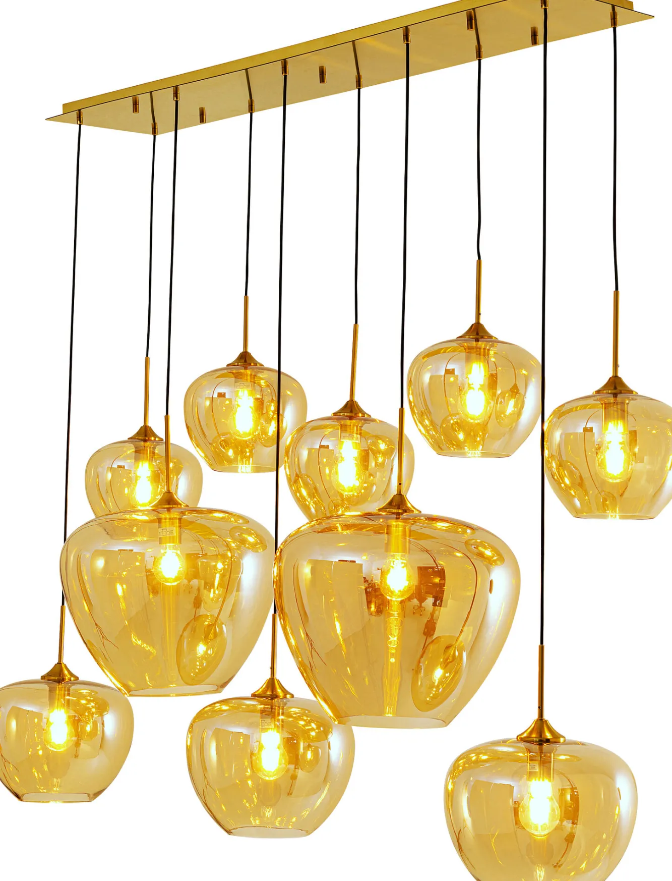 Outlet KARE Design Lampa wisząca do salonu klosze bursztynowe szklane 110x160 cm - KARE