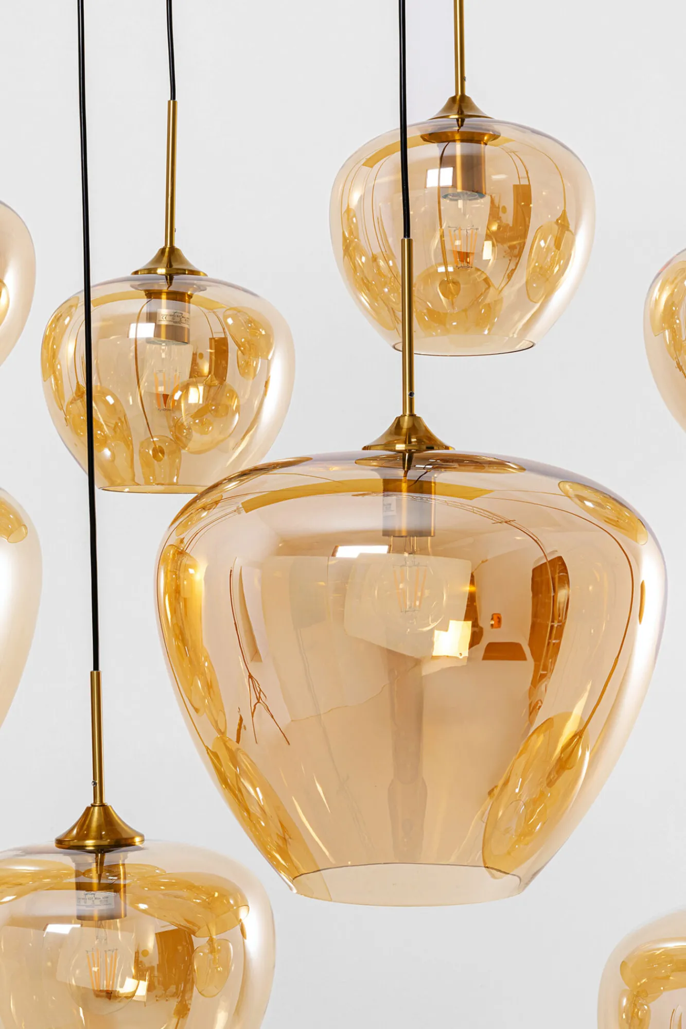 Outlet KARE Design Lampa wisząca do salonu klosze bursztynowe szklane 110x160 cm - KARE