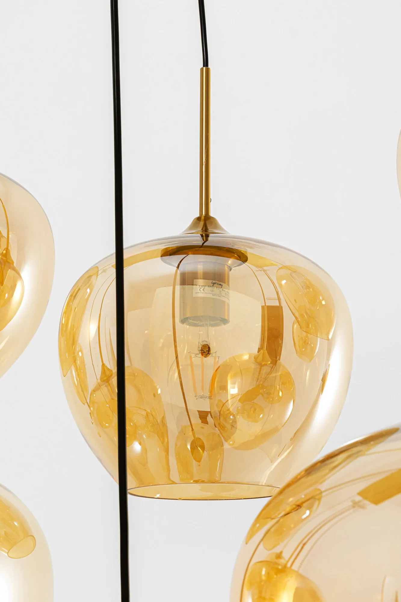 Outlet KARE Design Lampa wisząca do salonu klosze bursztynowe szklane 110x160 cm - KARE