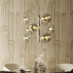 Fashion KARE Design Lampa wisząca Headlight 53x61 cm srebrna - klosze szklane - KARE