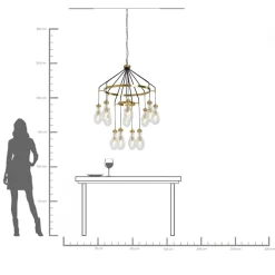 Online KARE Design Lampa wisząca Highlight 12L Ø97 cm czarno-złota - klosze transparentne - KARE
