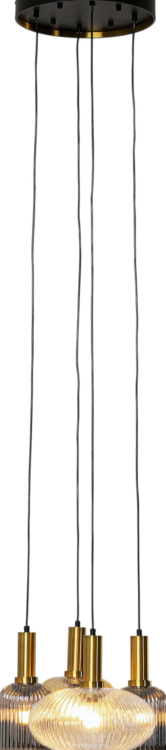 Fashion KARE Design Lampa wisząca klosze szklane oprawki złote Ø50 cm - KARE