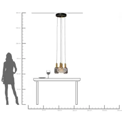Fashion KARE Design Lampa wisząca klosze szklane oprawki złote Ø50 cm - KARE