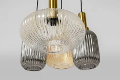 Fashion KARE Design Lampa wisząca klosze szklane oprawki złote Ø50 cm - KARE